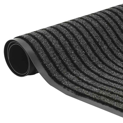 Dørmåtte Stribe Sort og Grå 115x300 cm