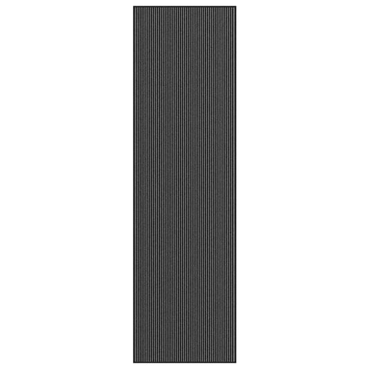 Dørmåtte Stribe Sort og Grå 115x400 cm