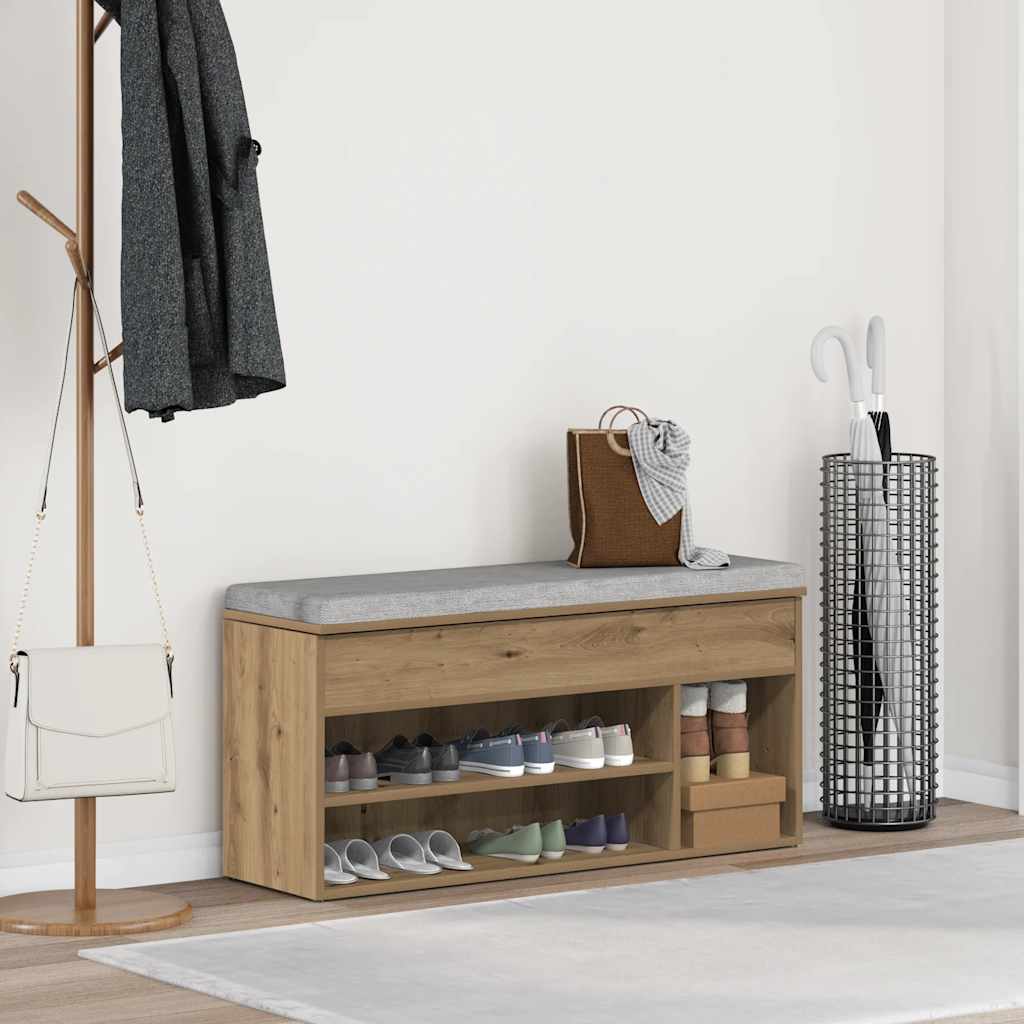 skobænk 102x30,5x45 cm konstrueret træ kunsteg