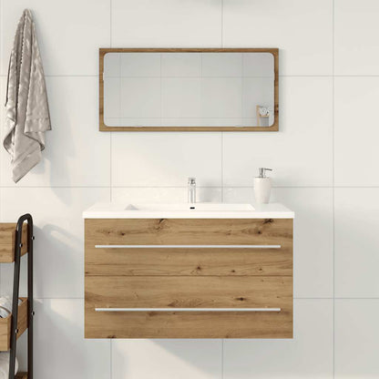 Kommod för tvättställ 80x38,5x48 cm parkett i konstträ