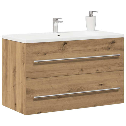 Kommod för tvättställ 80x38,5x48 cm parkett i konstträ