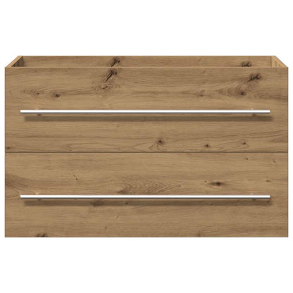 Kommod för tvättställ 80x38,5x48 cm parkett i konstträ