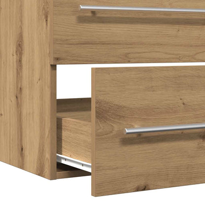 Kommod för tvättställ 80x38,5x48 cm parkett i konstträ
