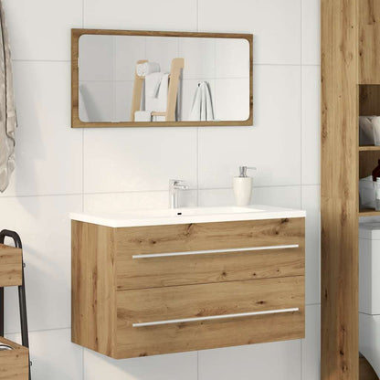 Kommod för tvättställ 80x38,5x48 cm parkett i konstträ