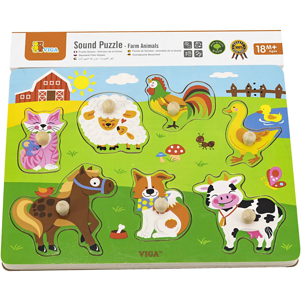 VIGA Træpuslespil med lyd
