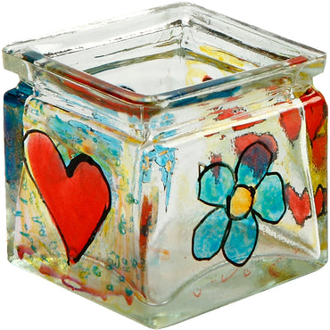 Lysglas med porcelænstusch