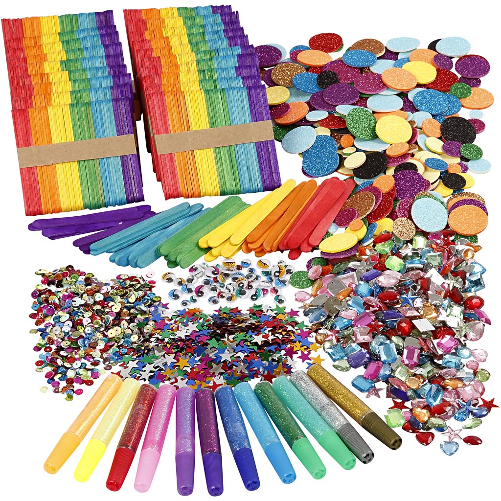 Glitter, glimmer og træpinde