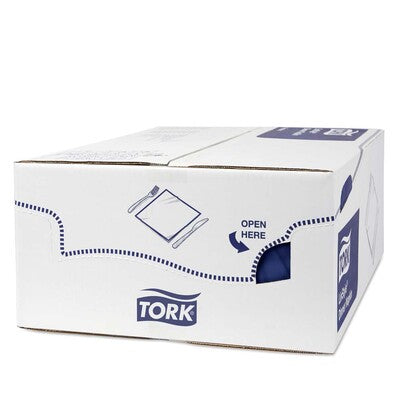 Middagsservietter, Tork, Linstyle, 1/4-fold, 1 lag, midtnatsblå, 390mmx390mm, 55g/m2, pakke a 50 stk, FSC Mix Credit