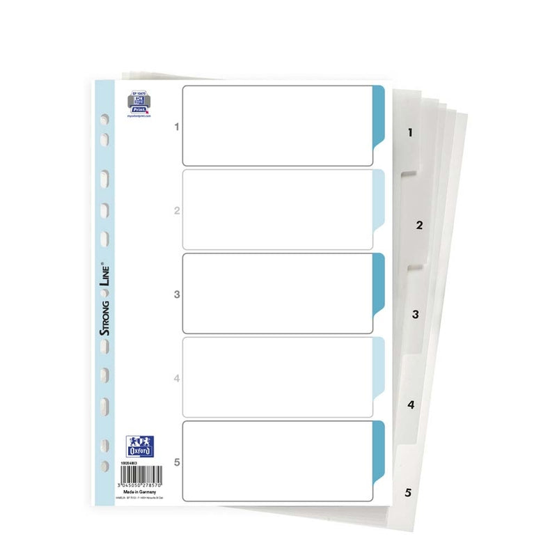 Register, Elba, A4,210x297mm, 1-5, hvid