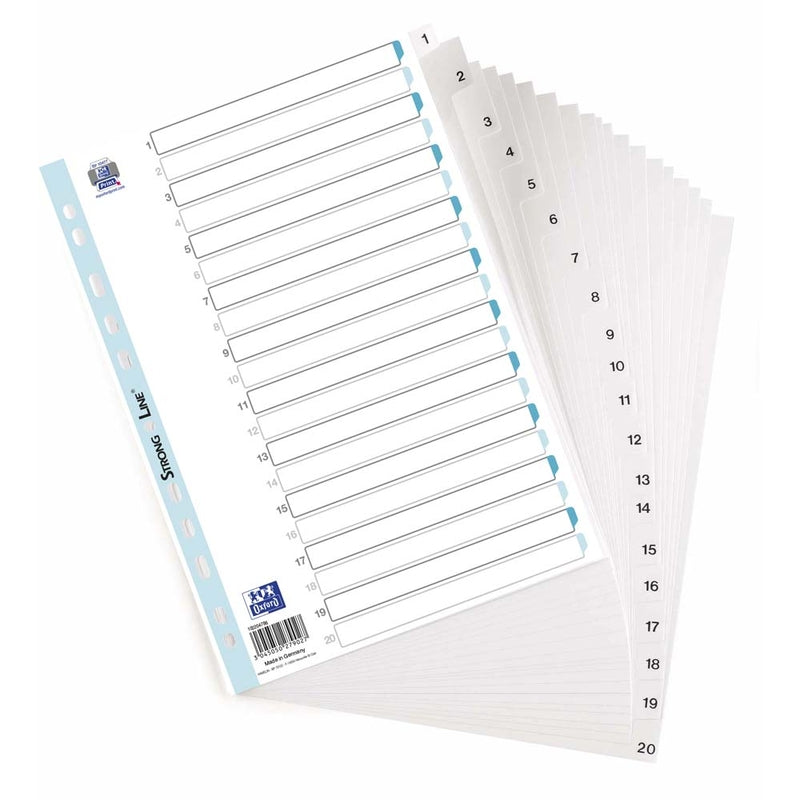 Register, Elba, A4,210x297mm, 1-20, hvid
