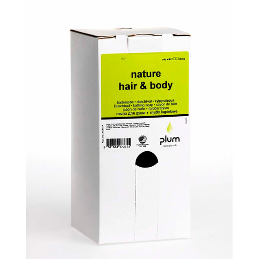 Hair and Bodyshampoo, Plum, Nature Hair & Body, Bag-in-box, 1400 ml