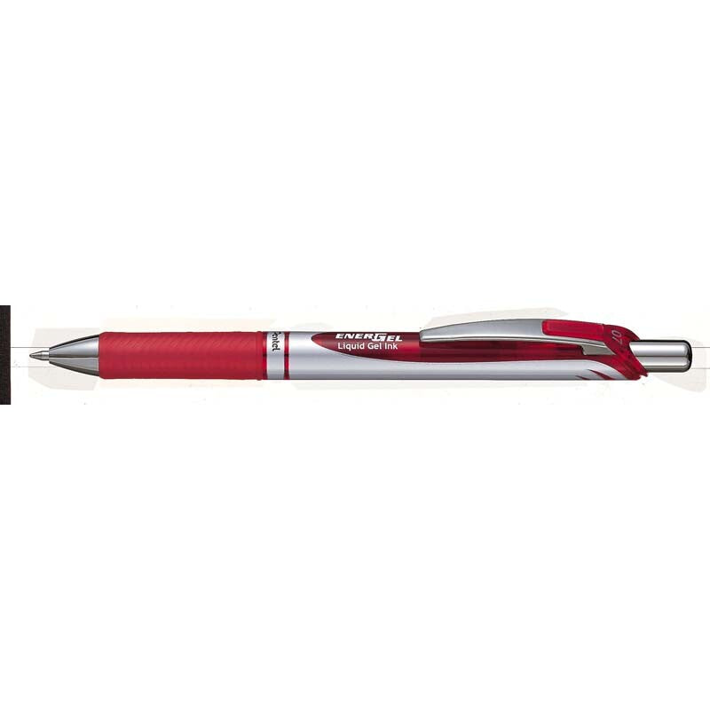 Rollerpen, Pentel EnerGel, BL77-B, 0,7MM, rød, Units 12