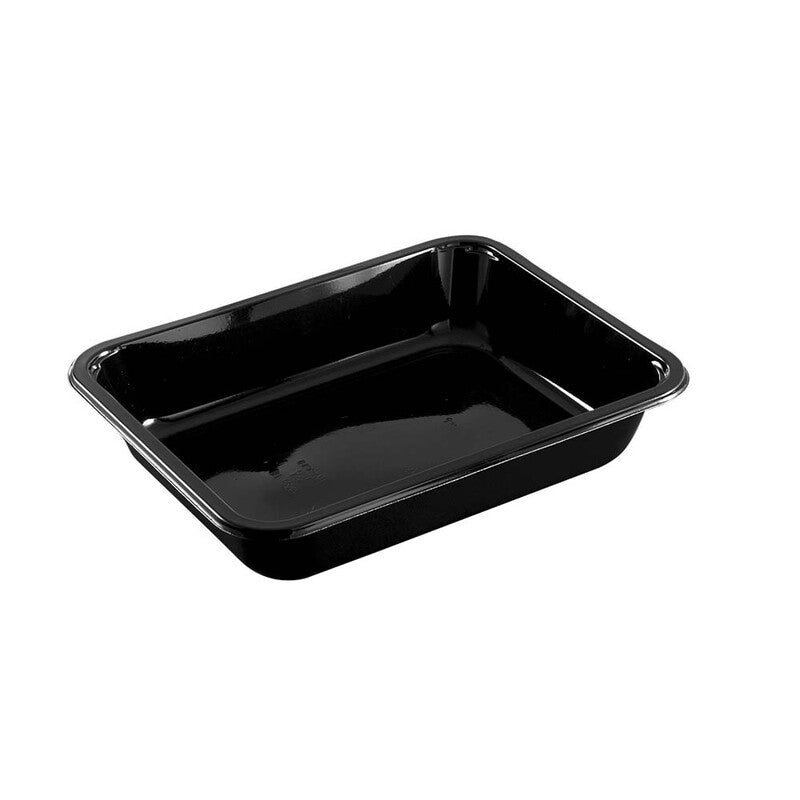 Plastbakke, Færch, C 2227-1H, 1-rums, Firkantet, 1235 ml, 227x178x43mm, C-PET, sort, karton a 416 stk