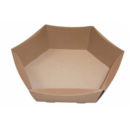 Gaveæske, udvendig dim: 430 x 350, x 90 mm, indre dim: 430 x 350 x 90 mm, 1-lags,B-flute, særligt design, brun, karton a 25 stk