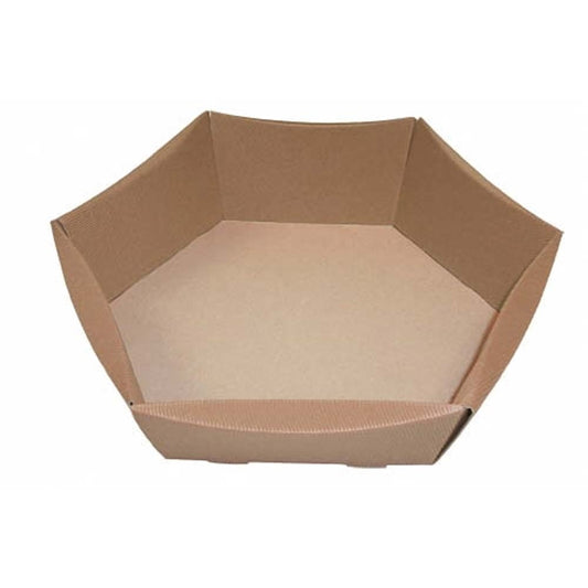 Gaveæske, udvendig dim: 430 x 350, x 90 mm, indre dim: 430 x 350 x 90 mm, 1-lags,B-flute, særligt design, brun, karton a 25 stk