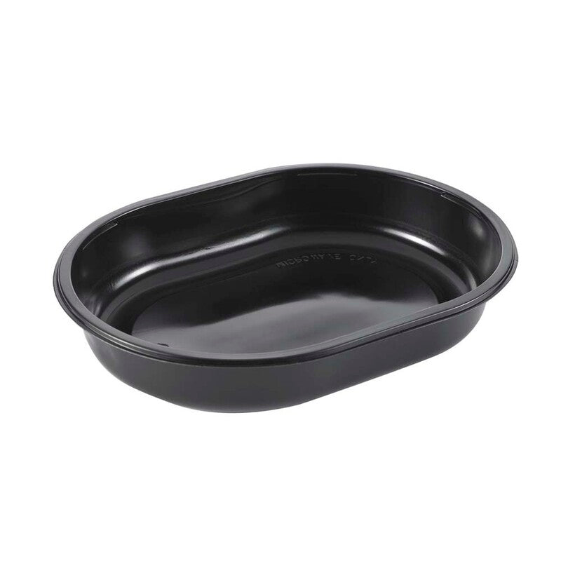 Plastbakke, Plus Pack SmartView, 1-rums, Oval, 1000 ml, 238x176x40mm, PP, sort, karton a 240 stk