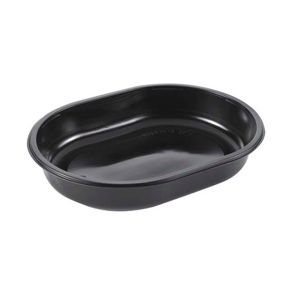 Plastbakke, Plus Pack SmartView, 1-rums, Oval, 1000 ml, 238x176x40mm, PP, sort, karton a 240 stk