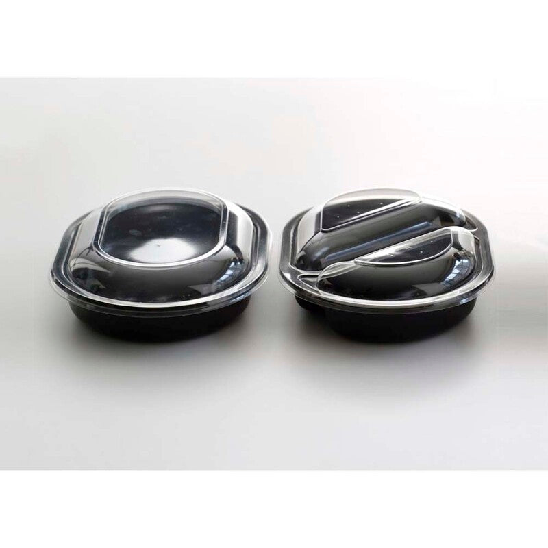Plastbakke, Plus Pack SmartView, 1-rums, Oval, 1000 ml, 238x176x40mm, PP, sort, karton a 240 stk