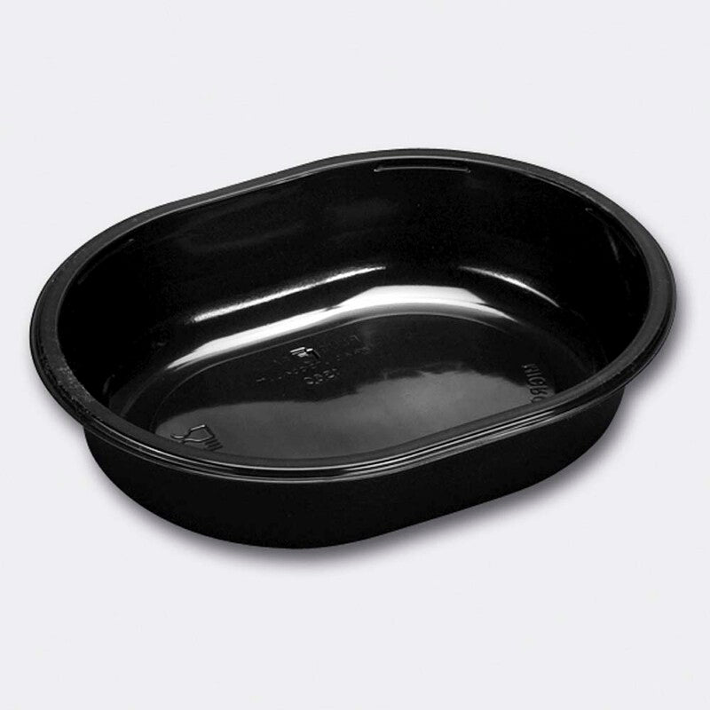 Plastbakke, Plus Pack SmartView, 1-rums, Oval, 700 ml, 190x150x43mm, PP, sort, karton a 280 stk