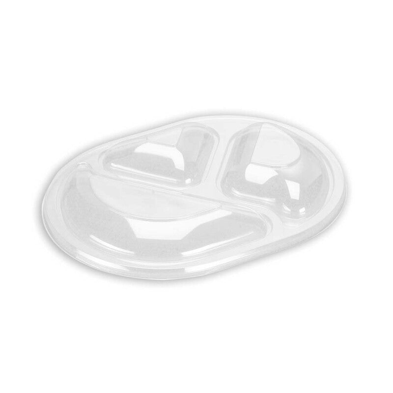 Låg t/plastbakke, Plus Pack, 3-rums, Rektangulær, 242x180x28mm, ops, transparent, karton a 240 stk
