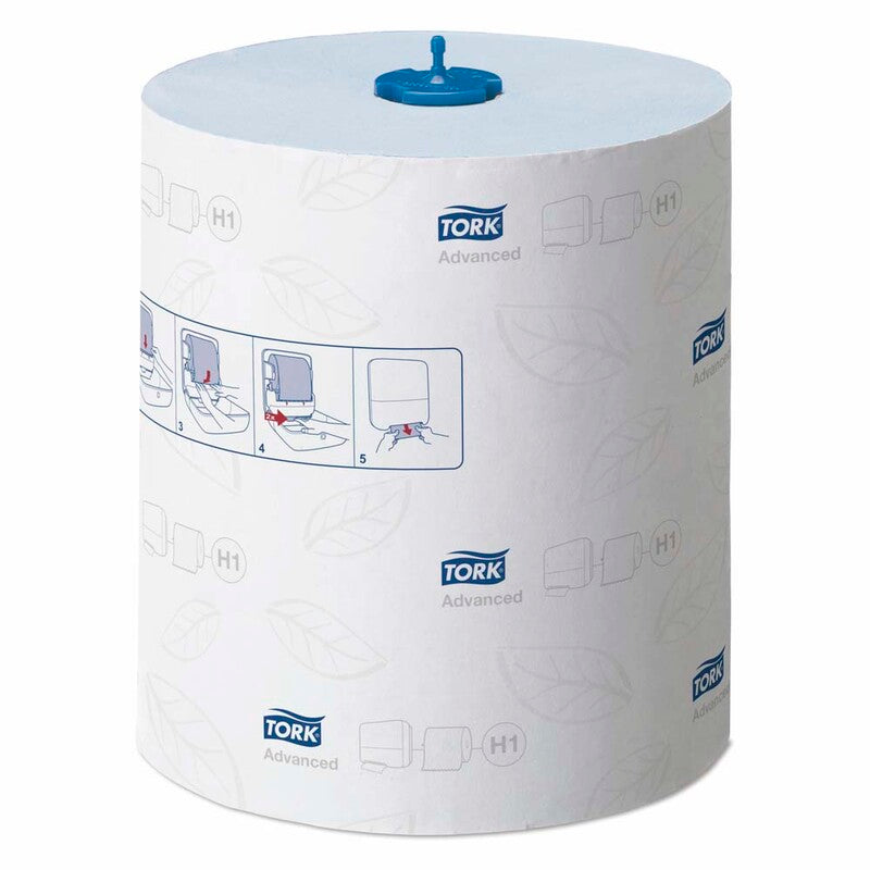 Papirhåndklæder rulle, Tork, H1, Advanced, 2 lag, blå, 210mm x 150.00m, kasse a 6 ruller, FSC Mix Credit