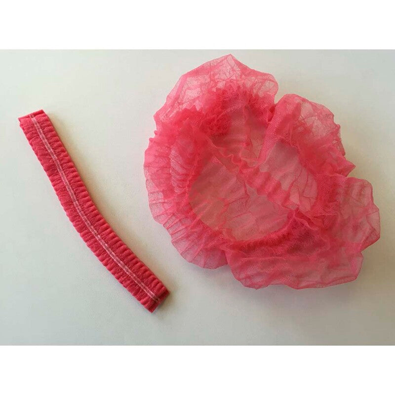 Engangshårnet, Mob Cap one-size, non-woven, rød, pakke med 1000 stk.