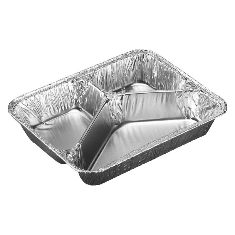 Foliebakke, Plus Pack, 3-Compartments, Rektangulær, 990 ml, 227x178x39mm, aluminium, aluminium, pakke a 100 stk