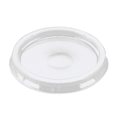 Låg t/foliebakke, Plus Pack, Rund, Ø 85, højde 15, RPET, transparent, Snap-on, karton a 100 stk, Fødevaregodkendt
