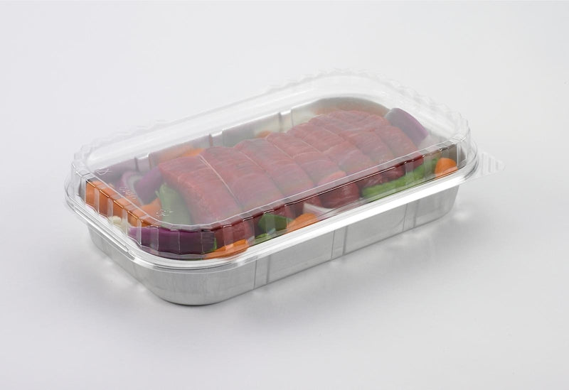 Låg t/foliebakke, Plus Pack, Rektangulær, 271x168x27mm, PET, transparent, pakke a 100 stk