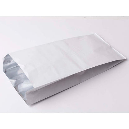 Grill pose, 65 x 160 x 335 mm, flat bag, papir/aluminium/folie/papir, hvid, pakke a 250 stk, Fødevaregodkendt