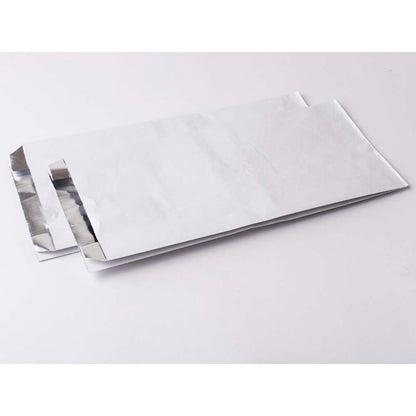 Grill pose, 65 x 160 x 335 mm, flat bag, papir/aluminium/folie/papir, hvid, pakke a 250 stk, Fødevaregodkendt