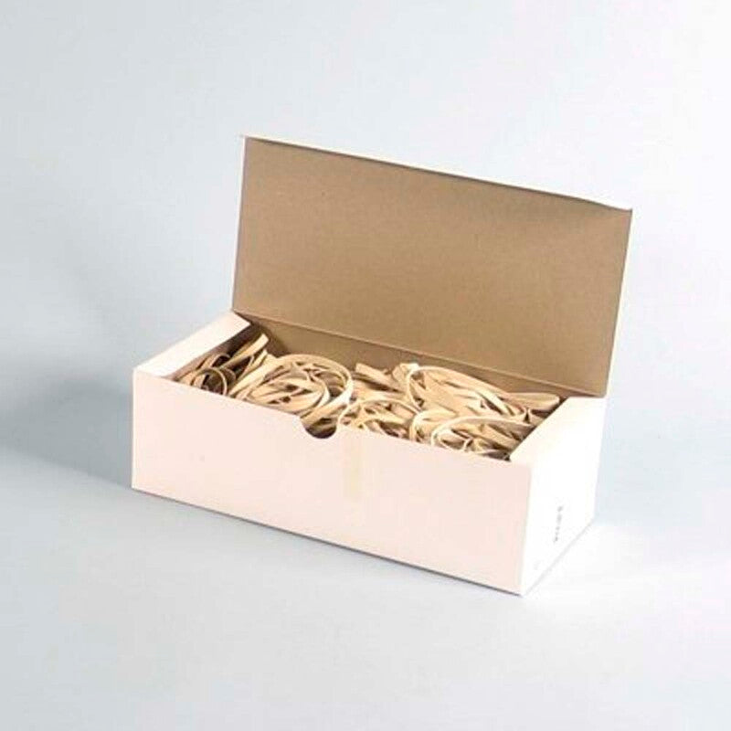 Gummibånd, 120 mm x 5 mm, gummi, hvid, rullevægt: 0.50 kg, pakke med 500 g