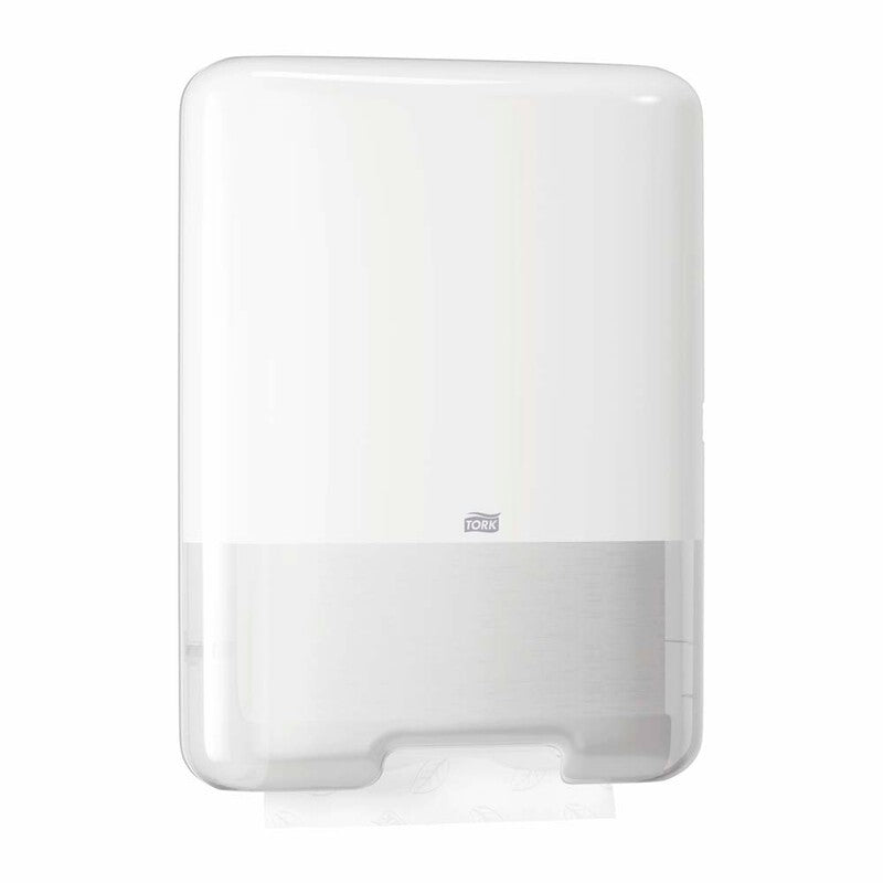 Papirhåndklæde dispenser, Tork, H3, V-fold og C-fold, hvid