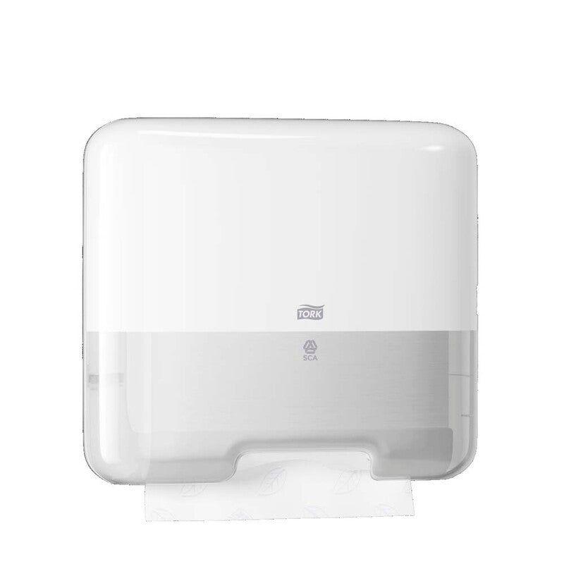 Papirhåndklæde dispenser, Tork, H3, Mini - V-fold og C-fold, hvid