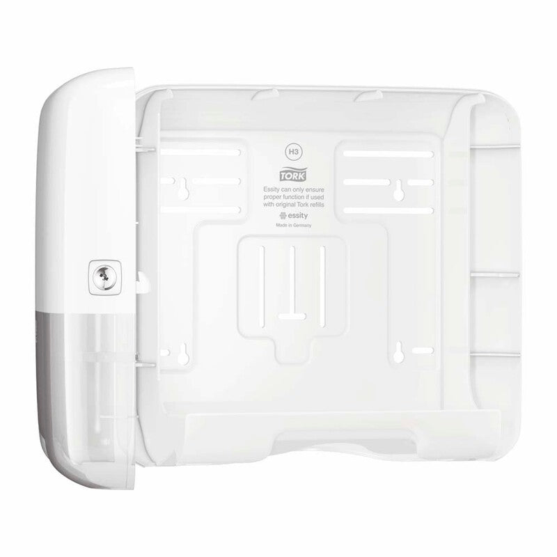 Papirhåndklæde dispenser, Tork, H3, Mini - V-fold og C-fold, hvid