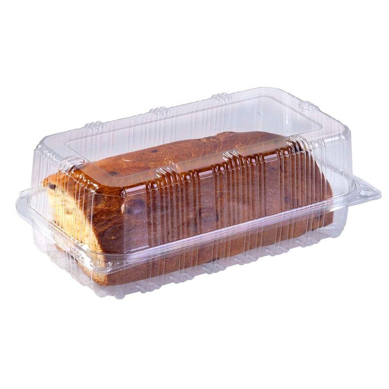 Plastbakke, 230x120x100mm, PET, transparent, m/hængslet låg, karton a 360 stk