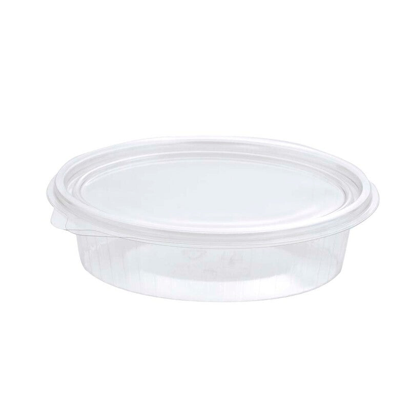 Plastbakke, Plus Pack ClearShow, Rektangulær, 150 ml, 150x112x31mm, RPET, transparent, m/hængslet låg, pakke a 50 stk