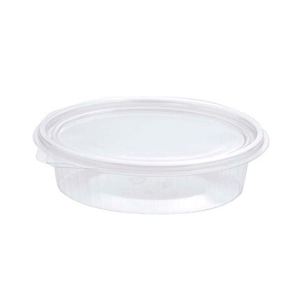Plastbakke, Plus Pack ClearShow, Rektangulær, 150 ml, 150x112x31mm, RPET, transparent, m/hængslet låg, pakke a 50 stk