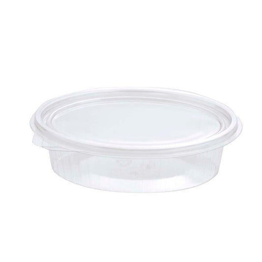 Plastbakke, Plus Pack ClearShow, Rektangulær, 150 ml, 150x112x31mm, RPET, transparent, m/hængslet låg, pakke a 50 stk