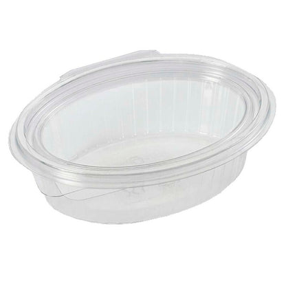Plastbakke, Plus Pack ClearShow, Rektangulær, 250 ml, 150x112x45mm, RPET, transparent, m/hængslet låg, pakke a 50 stk