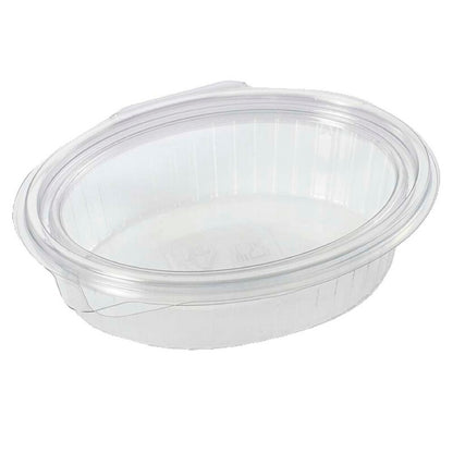 Plastbakke, Plus Pack ClearShow, Rektangulær, 370 ml, 167x131x45mm, RPET, transparent, m/hængslet låg, pakke a 50 stk