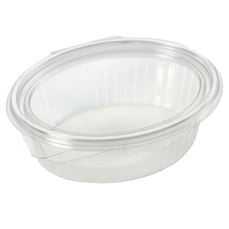 Plastbakke, Plus Pack ClearShow, Rektangulær, 1000 ml, 204x166x67mm, RPET, transparent, m/hængslet låg, pakke a 50 stk