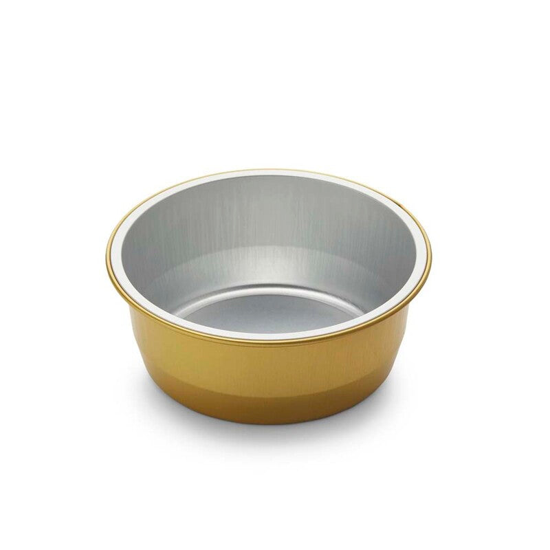 Foliebakke, Plus Pack, Rund, 290 ml, Ø 111, højde 43, aluminium, guld/aluminium, pakke med 115 stk, 1-Compartments