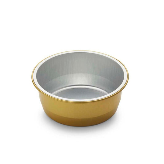 Foliebakke, Plus Pack, Rund, 290 ml, Ø 111, højde 43, aluminium, guld/aluminium, pakke med 115 stk, 1-Compartments