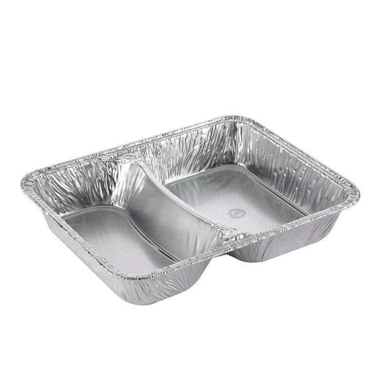 Foliebakke, Plus Pack, 2-Compartments, Rektangulær, 1140 ml, 227x178x39mm, aluminium, aluminium, pakke a 100 stk