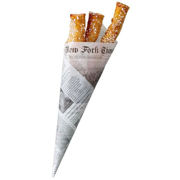 Stanset papir, Stykke, 50 g/m2, 288, x 300 mm, Papir + PE, sort/hvid, Newspaper, almindelig, pakke a 500 stk, Fødevaregodkendt, Fedttæt kvalitet
