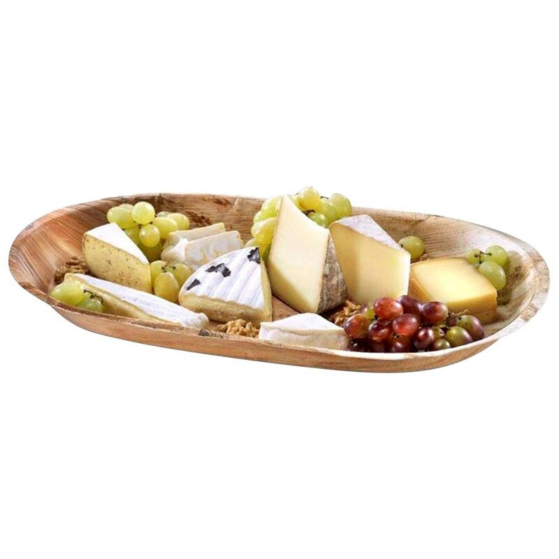 Cateringfad, Rektangulær, 480 x 240 x 40 mm, træ, Large, karton a 50 stk, Palm leaf, Fødevaregodkendt