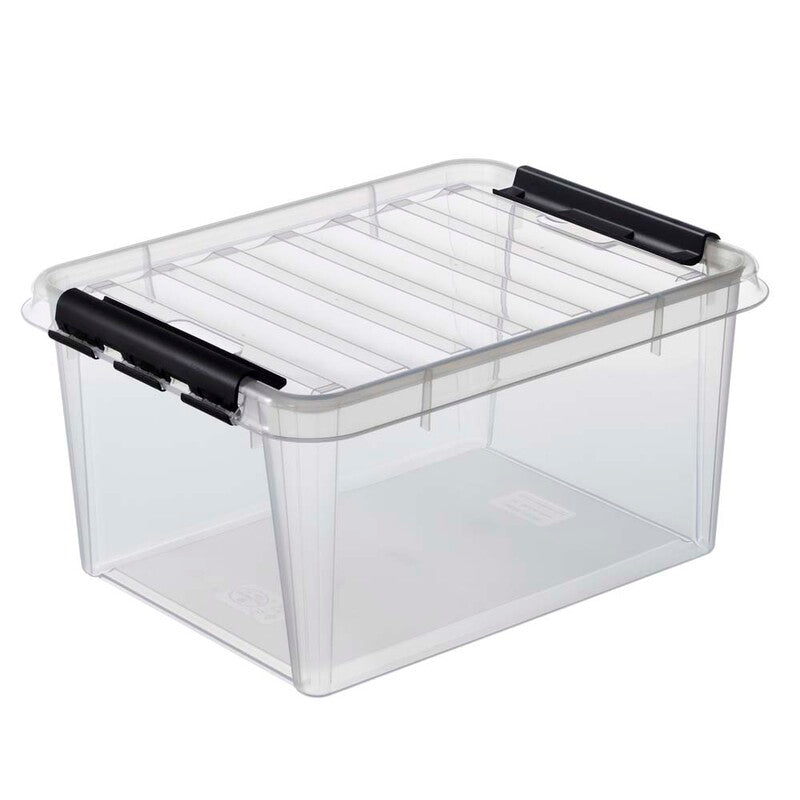 Plastkasse SmartStore, Classic, transparent, 32L med låg , 500mm x 390mm, x 260mm