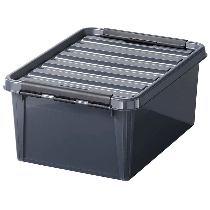 Plastkasse SmartStore, Colour, grå, 15L med låg , 400mm x 300mm x 190mm