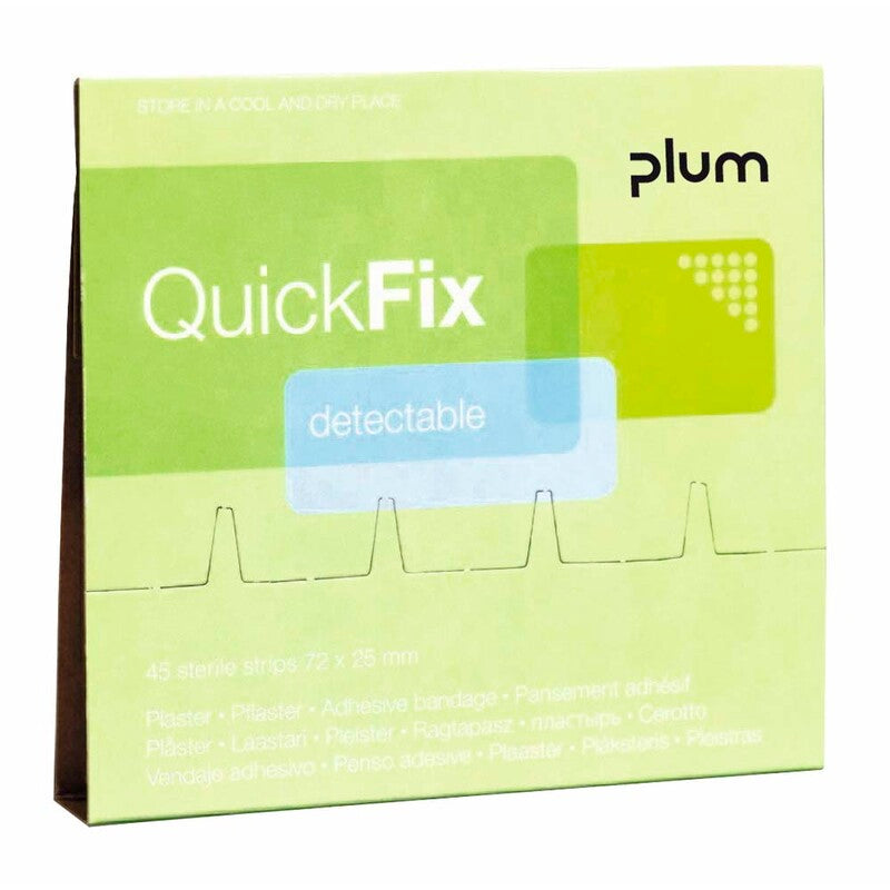 Plaster, Plum, Refill Detectable, plastik, blå, pakke med 45 stk, 6 Packs